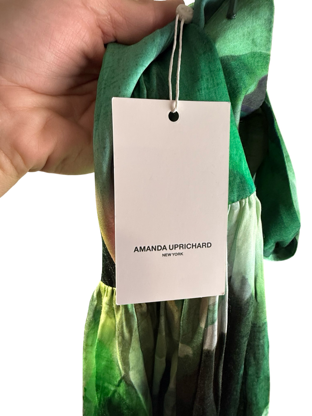 Amanda Uprichard Green Leafy Print Square Neck Maxi Dress - Picture 10 of 10